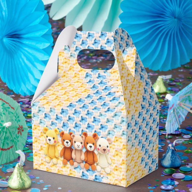 Crocheted Stuffed Animals Blue and Yellow Geschenkschachtel (Party)