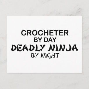 Crocheter Deadly Ninja by Night Postkarte