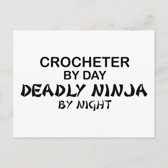 Crocheter Deadly Ninja by Night Postkarte (Vorderseite)