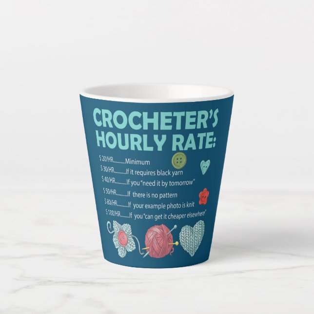 Crocheters stündliche Crochet-Crochettierung Milchtasse (Vorderseite)