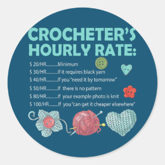 Crocheters stündliche Crochet-Crochettierung Runder Aufkleber