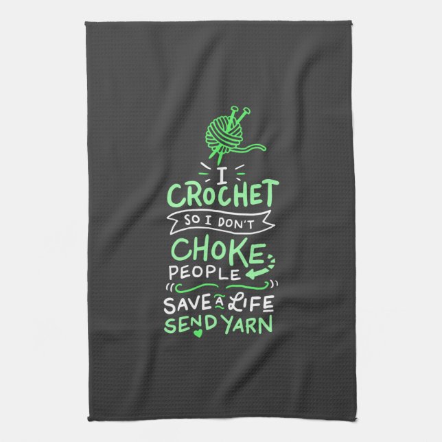 Crocheting Crocheter Geschenk Geschirrtuch (Vertikal)