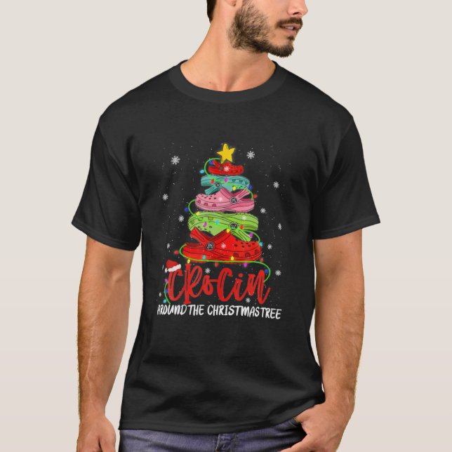 Crocin um den Weihnachtsbaum T-Shirt (Vorderseite)