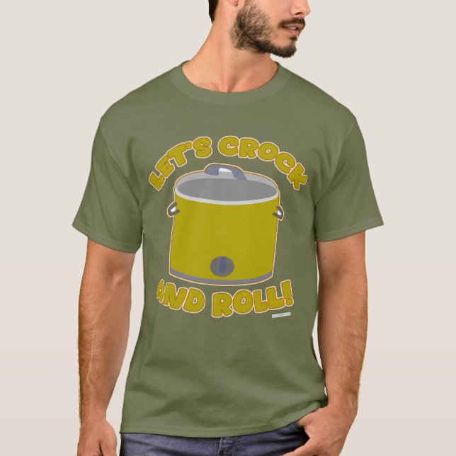 Crock and Roll Fun Langsamer Cartoon Art T-Shirt (Vorderseite)