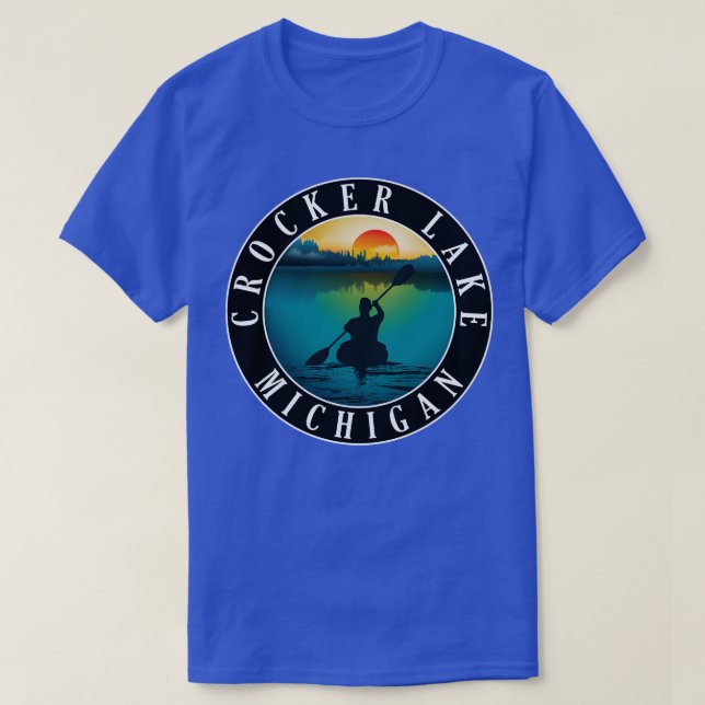 Crocker Lake Kayaking Michigan Sunset T-Shirt (Design vorne)