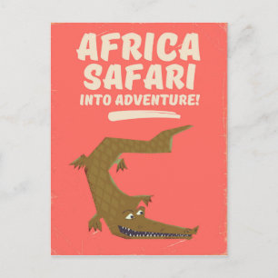 Crocodile Africa Safari Poster! Postkarte