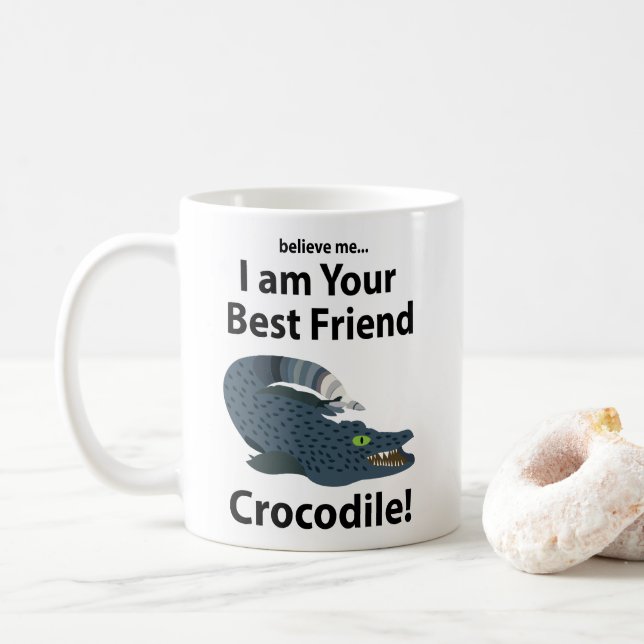 Crocodile Alligator Funny Crocodile Kaffeetasse (Mit Donut)