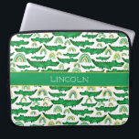 Crocodile Alligator Rainbow Personalisieren Laptopschutzhülle<br><div class="desc">Wasserfarben Krokodil Alligator Regenbogen Kinder Personalisiert Reptil Animal Muster.</div>