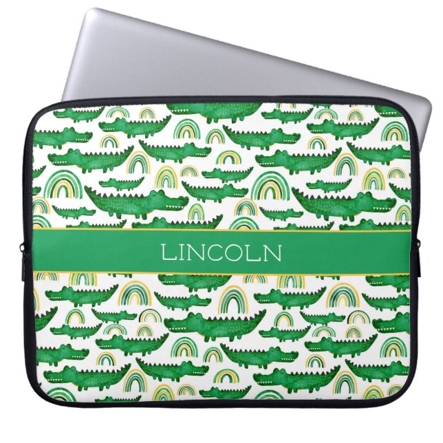 Crocodile Alligator Rainbow Personalisieren Laptopschutzhülle (Vorderseite)