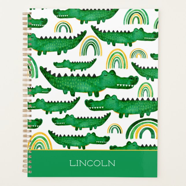Crocodile Alligator Rainbow Personalisieren Planer (Vorderseite)