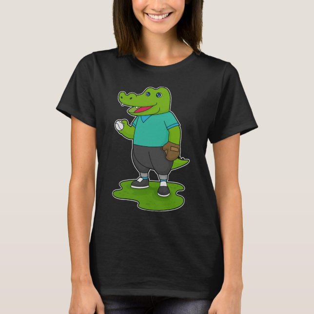 Crocodile Baseball Sports T-Shirt (Vorderseite)
