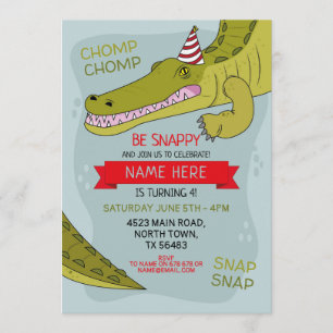 Crocodile Birthday Party Croc Alligamp Einladung
