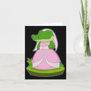 Crocodile Bride Veil Wedding Karte