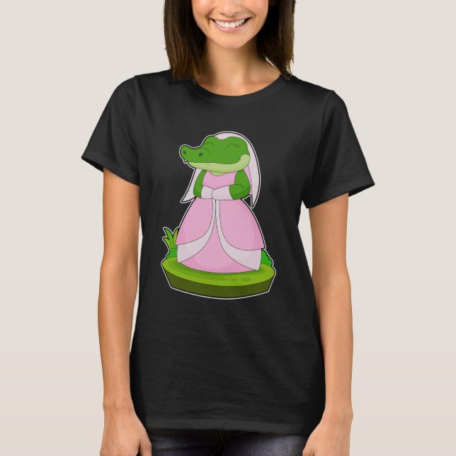 Crocodile Bride Veil Wedding T-Shirt (Vorderseite)