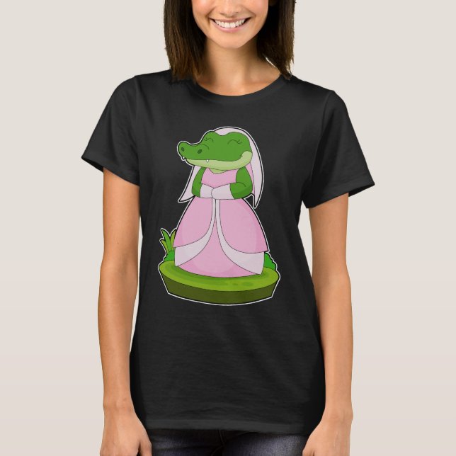 Crocodile Bride Veil Wedding T-Shirt (Vorderseite)
