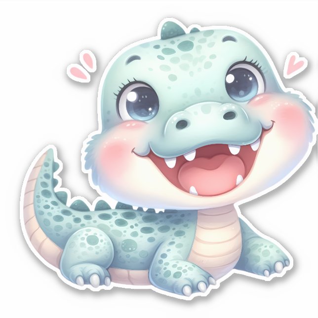 Crocodile Custom Cut Scrapbooking Sticker (Vorderseite)