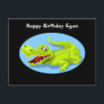 Crocodile Funny Birthday Postcard Postkarte<br><div class="desc">Crocodile Funny Geburtstag Postkarte.</div>
