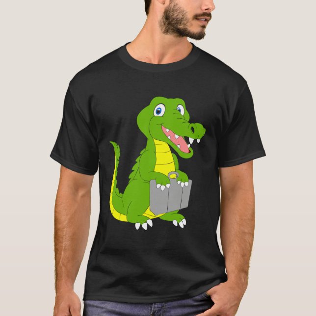 Crocodile goes on holiday mode holiday summer fami T-Shirt (Vorderseite)