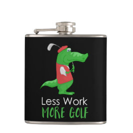 Crocodile Golfer Funny Flachmann