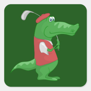 Crocodile Golfer Stickers