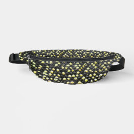Crocodile Monitor Lizard Skin Pic - schwarz & gelb Bauchtasche