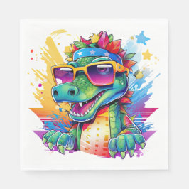 Crocodile Pink & Green Matching Geburtstag Serviette