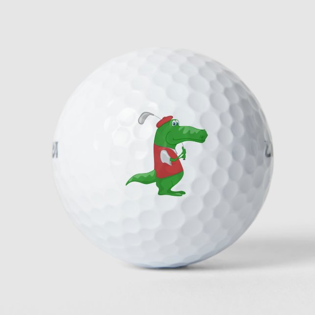 Crocodile Playing Golf Golfball (Vorderseite)
