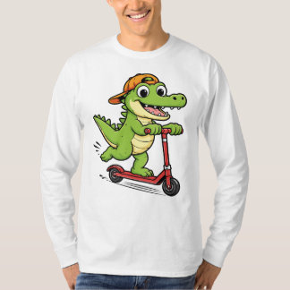 Crocodile Playing Scooter T-Shirt