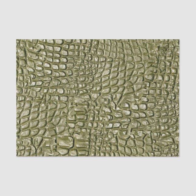 Crocodile Print Gold Green Seidenpapier (Vorderseite)