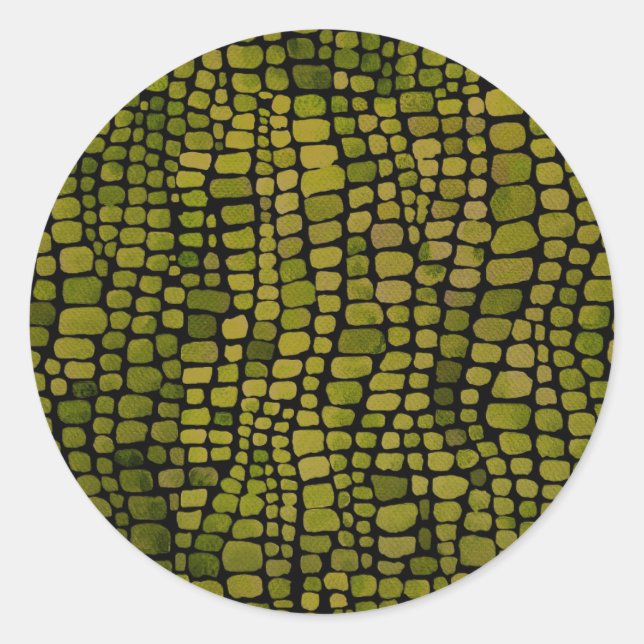 Crocodile Print Runder Aufkleber (Vorderseite)