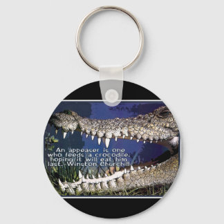 CROCODILE QUOTE - WINSTON CHURCHILL APPEASER SCHLÜSSELANHÄNGER