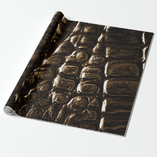 Crocodile Skin Wrapping Paper Black, Brown Geschenkpapier