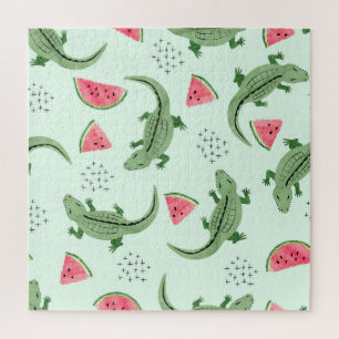 Crocodile Watermelon, Abstraktes Vintages Muster.