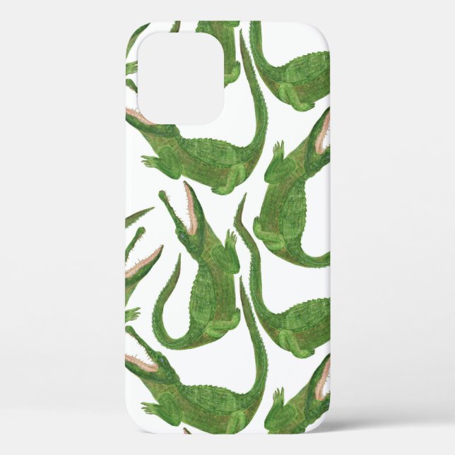 Crocodile White Watercolor Array Case-Mate iPhone Hülle (Rückseite)