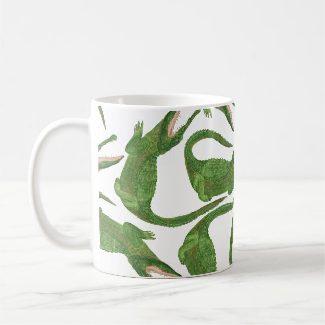 Crocodile White Watercolor Array Kaffeetasse (Links)
