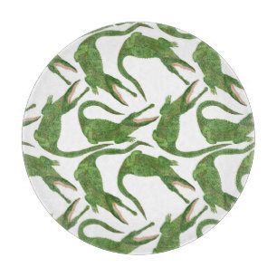 Crocodile White Watercolor Array Schneidebrett