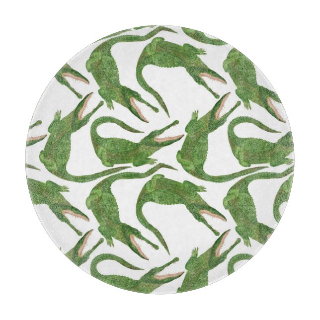Crocodile White Watercolor Array Schneidebrett (Vorderseite)
