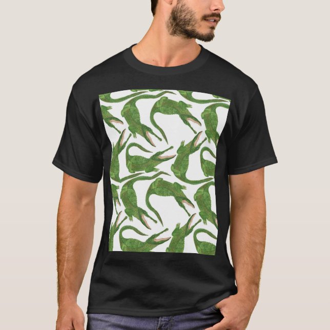 Crocodile White Watercolor Array T-Shirt (Vorderseite)