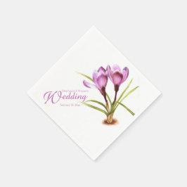 Crocus Aquarell lila Hochzeitsnapkins Serviette