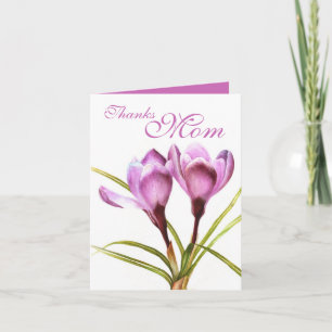 Crocus art "Thanks Mom" carte violette