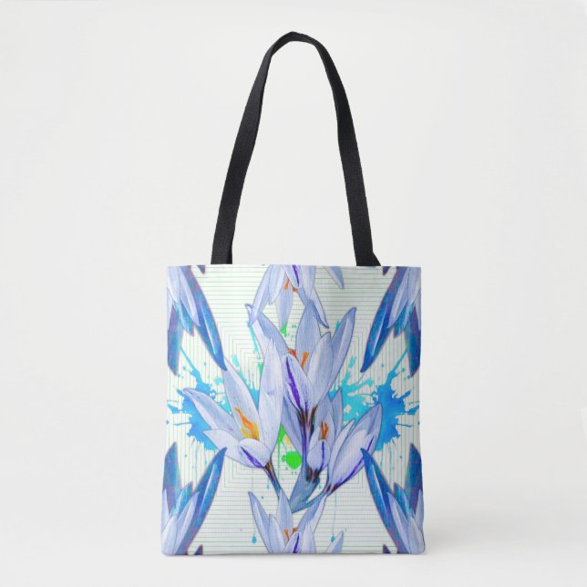 Crocus Blume Abstrakt Tasche (Vorderseite)