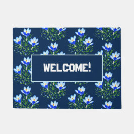 Crocus Blume Blue Fußmatte