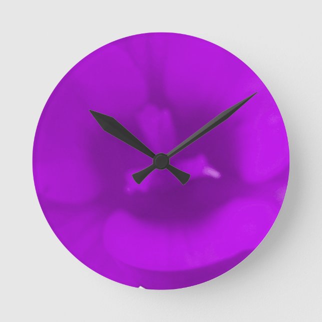 Crocus Blume Lila Wall Clock Runde Wanduhr (Vorderseite)