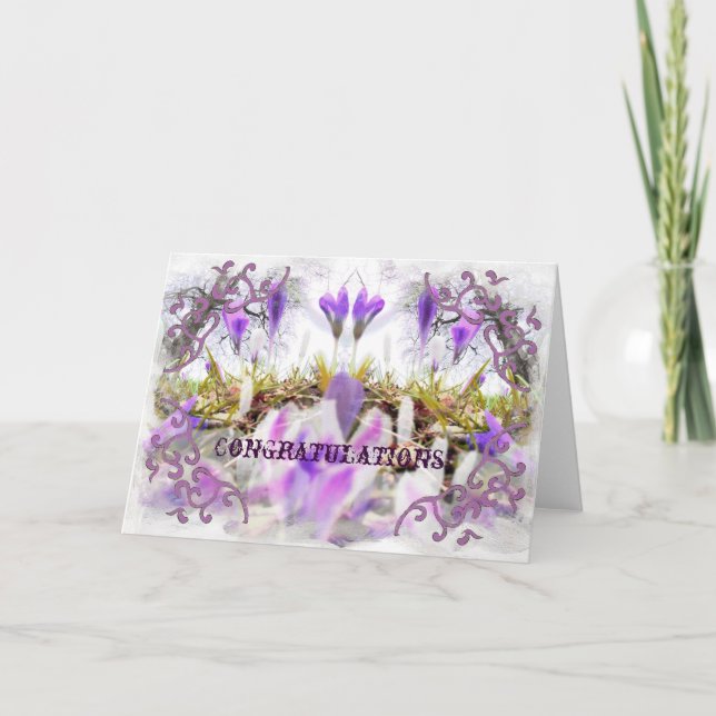 Crocus Congratulation Card Karte (Vorderseite)