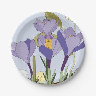 Crocus Fairy House Paper Plate Pappteller