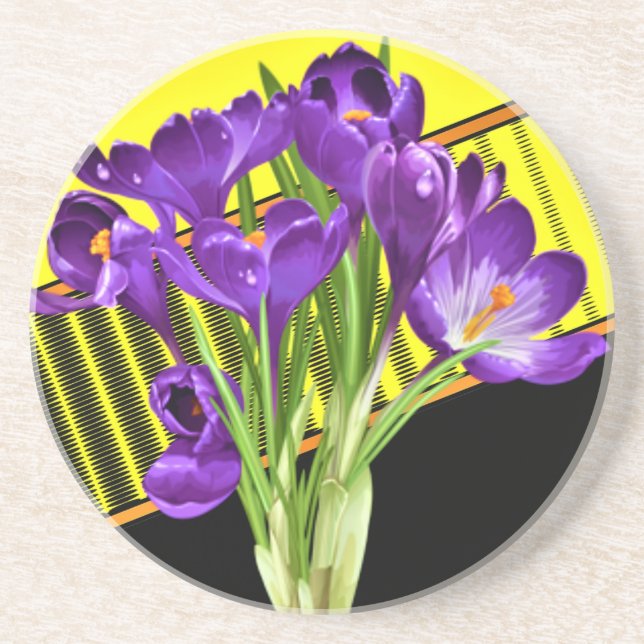 Crocus floral/geometrisch getränkeuntersetzer (Vorne)