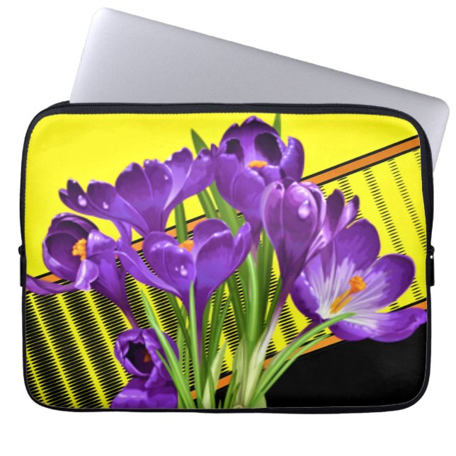Crocus floral/geometrisch laptopschutzhülle (Vorderseite)