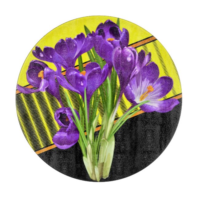 Crocus floral/geometrisch schneidebrett (Vorderseite)