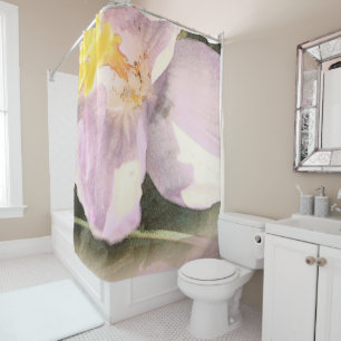 Crocus Floral Watercolor Malerei Duschvorhang