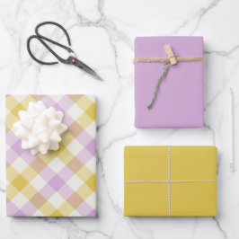Crocus Gingham Geschenkpapier Set